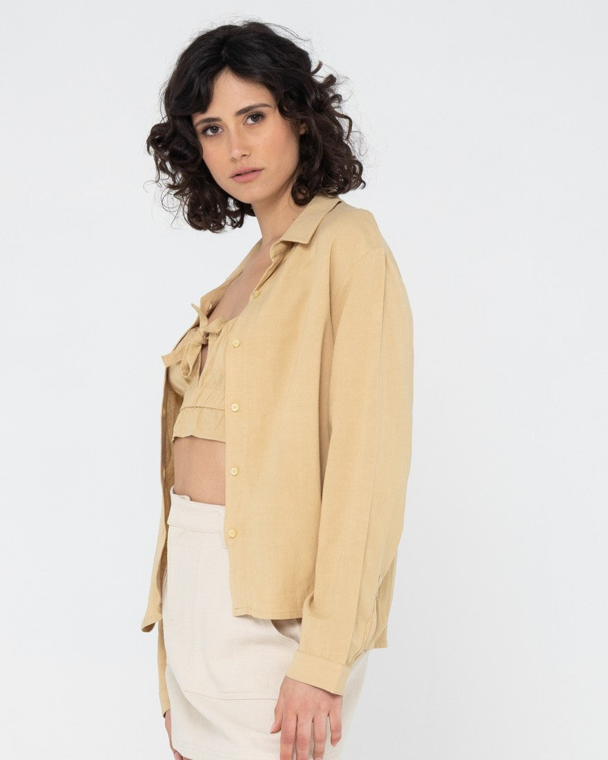 Rusty Saltwater Long Sleeve Shirt PASTEL YELLOW