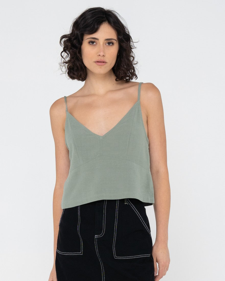 Rusty Saltwater Slip Cami DUSTY TEAL