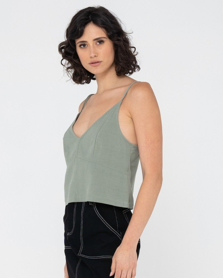 Rusty Saltwater Slip Cami DUSTY TEAL