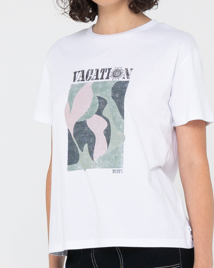 Rusty Vacation Relaxed Fit Tee WHITE