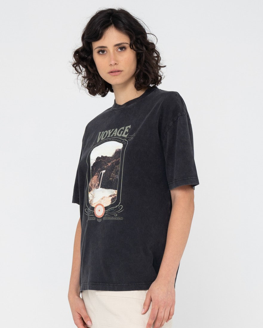 Rusty Voyage Boyfriend Fit Tee WASHED BLACK