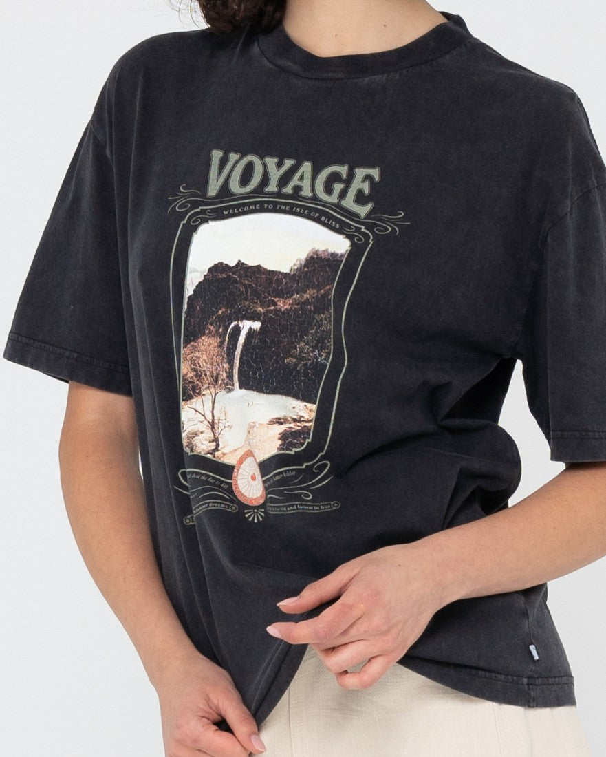Rusty Voyage Boyfriend Fit Tee WASHED BLACK