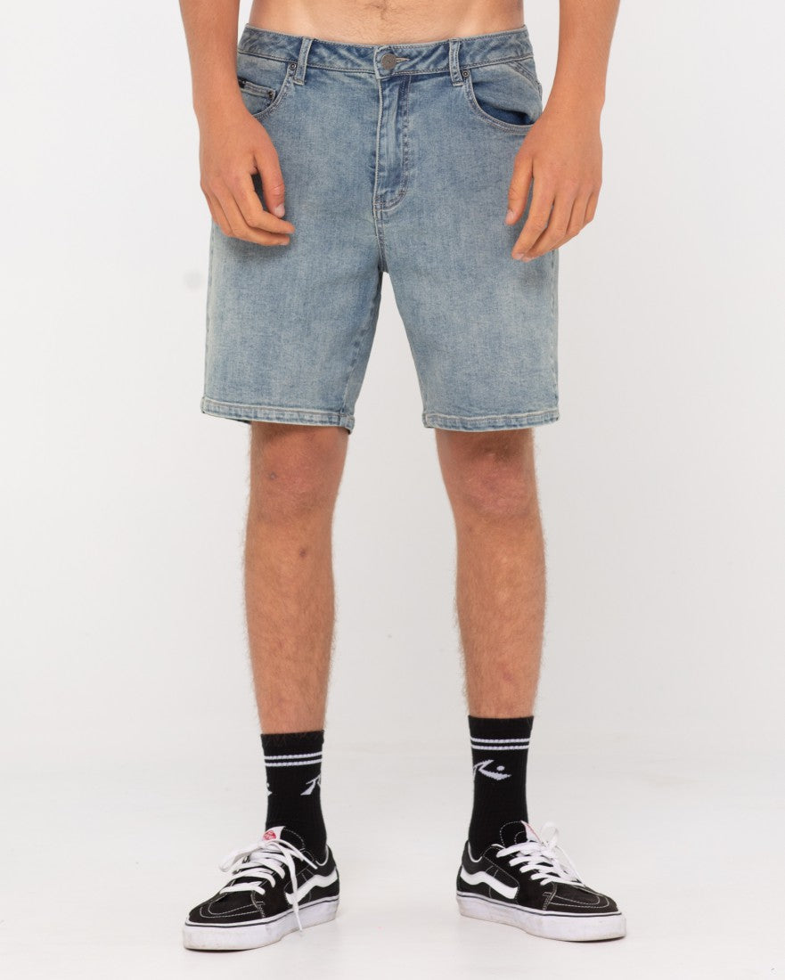 Rusty Wash Back 5 Pocket Short TRIG BLUE