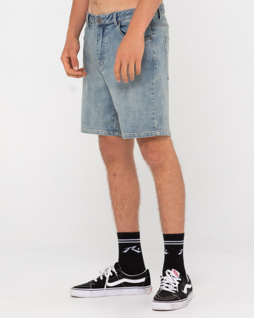 Rusty Wash Back 5 Pocket Short TRIG BLUE