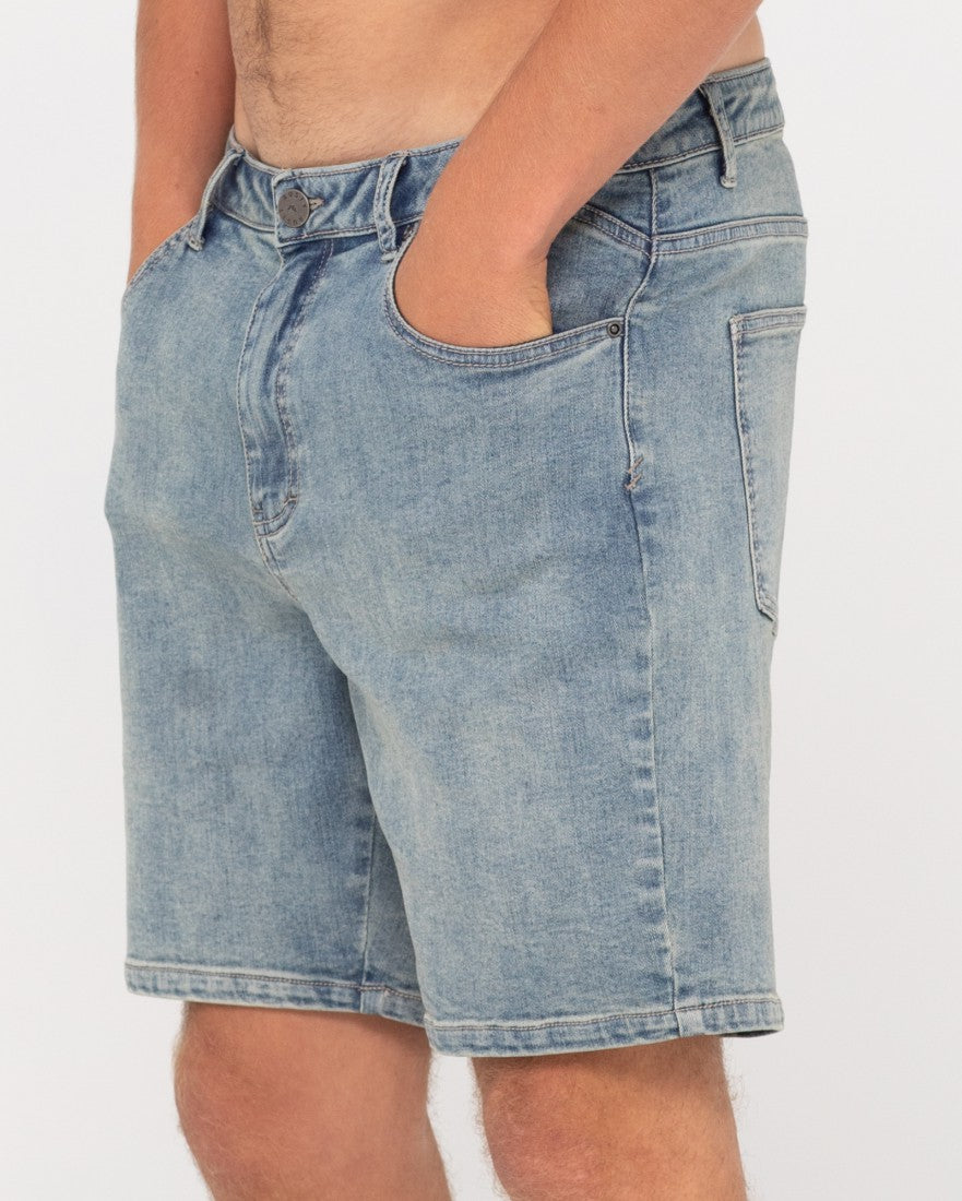 Rusty Wash Back 5 Pocket Short TRIG BLUE