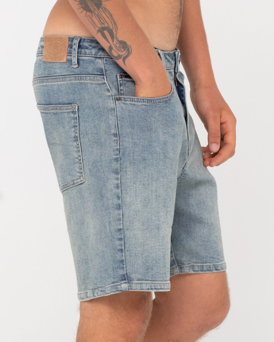 Rusty Wash Back 5 Pocket Short TRIG BLUE