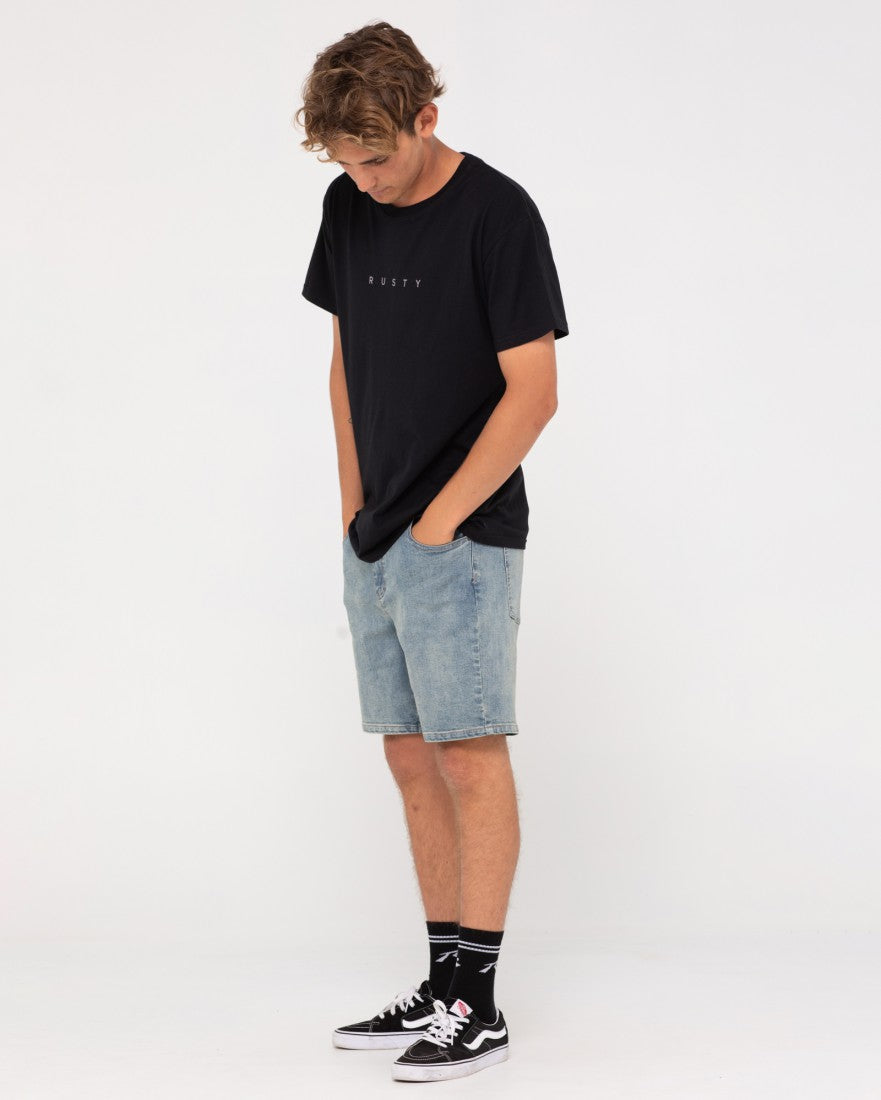 Rusty Wash Back 5 Pocket Short TRIG BLUE