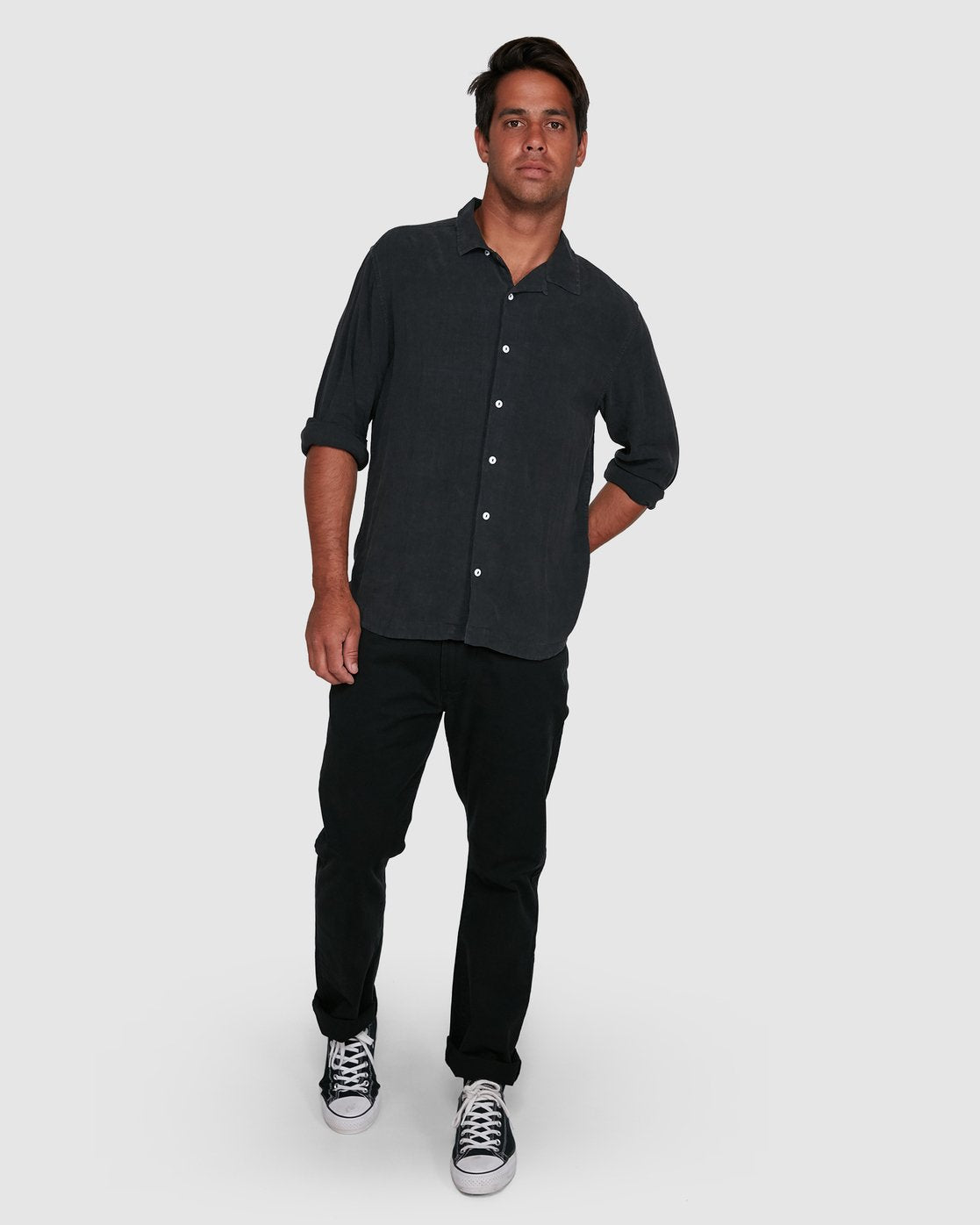 RVCA BEAT LONG SLEEVE TOP Black