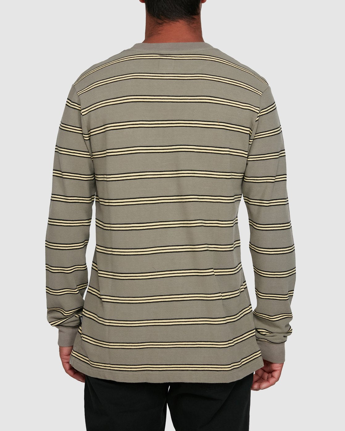 RVCA BLOOM PIQUE STRIPE LS TEE Aloe