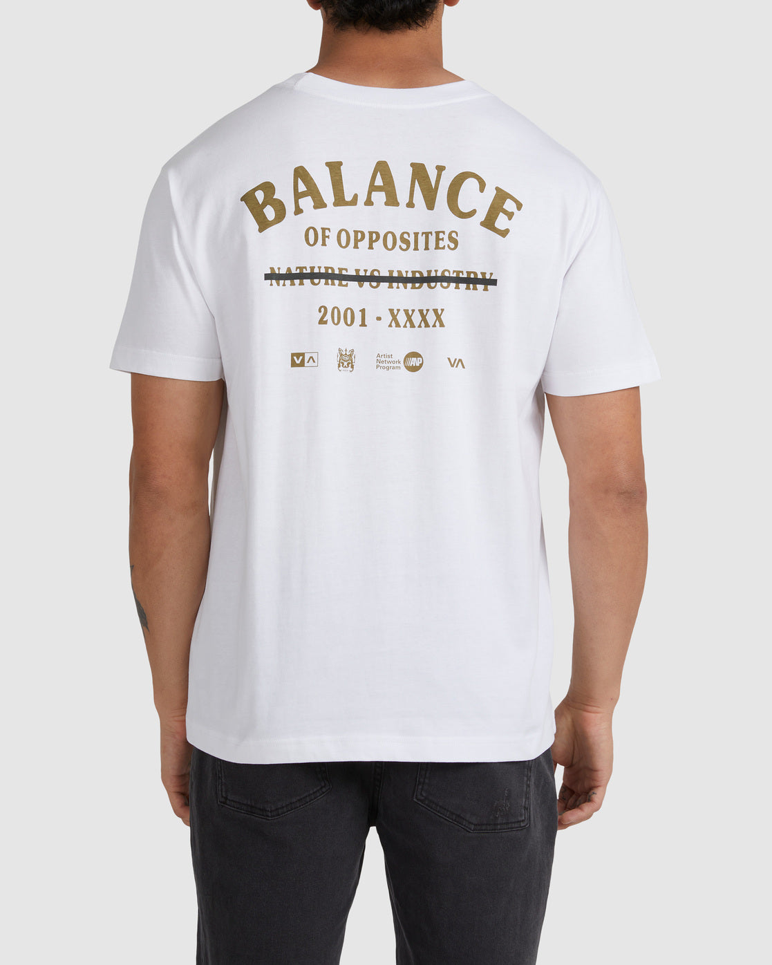 RVCA CROSSED OUT SS TEE WHITE