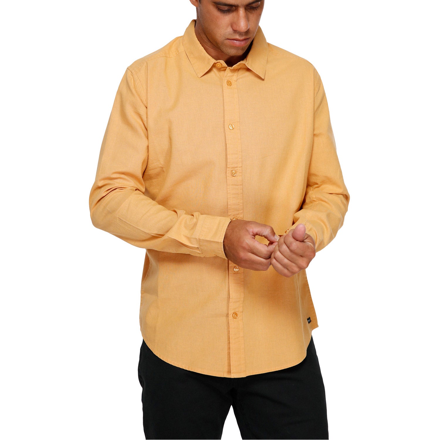 RVCA Crushed Long Sleeve Shirt Apricot