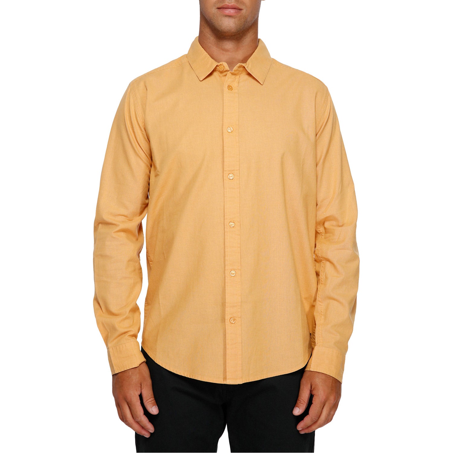 RVCA Crushed Long Sleeve Shirt Apricot