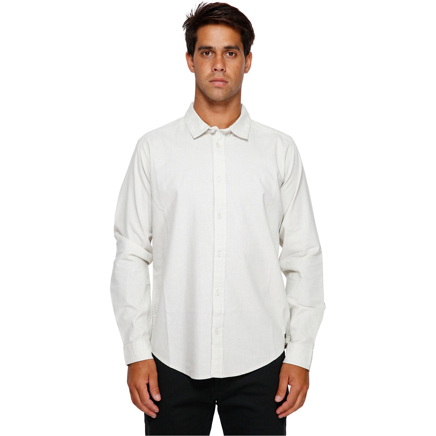 RVCA Crushed Long Sleeve Shirt Silver