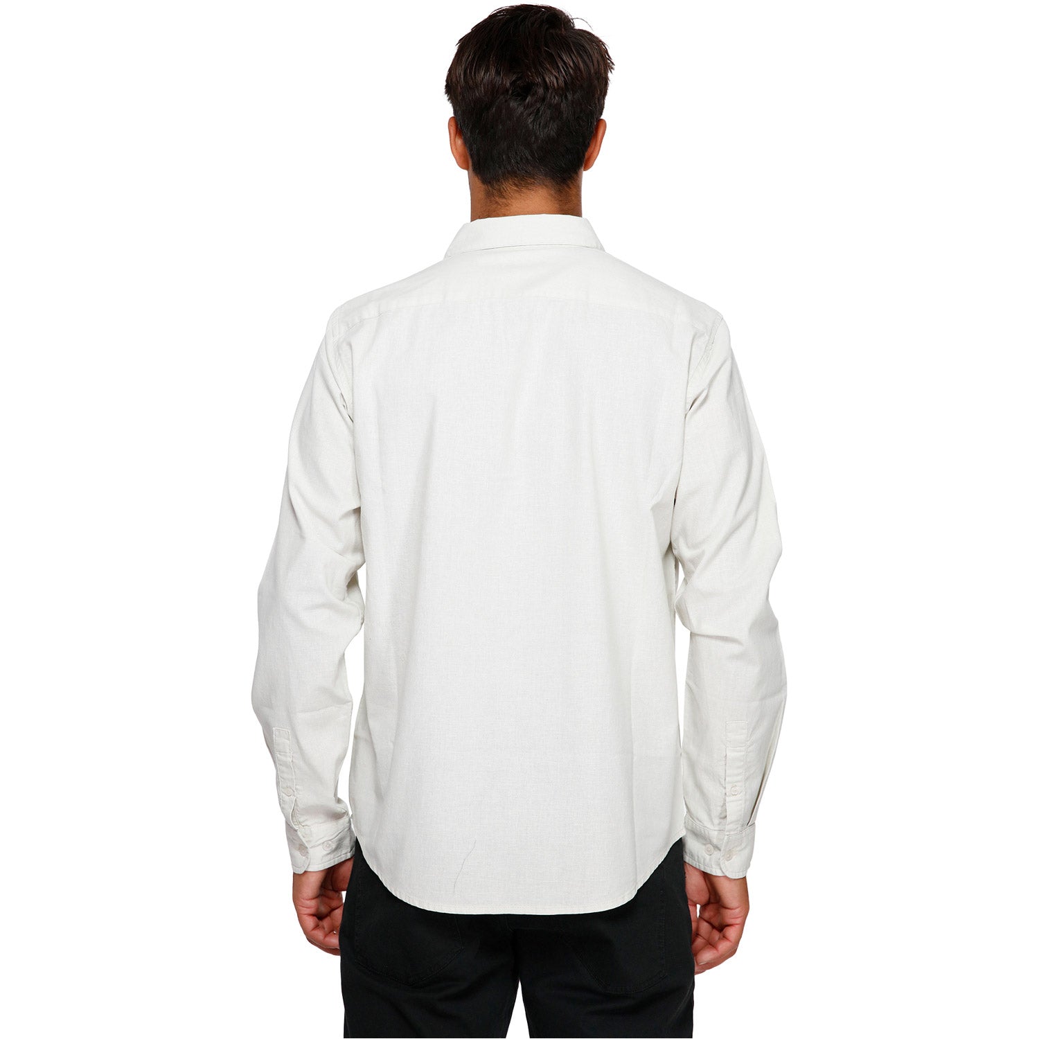 RVCA Crushed Long Sleeve Shirt Silver