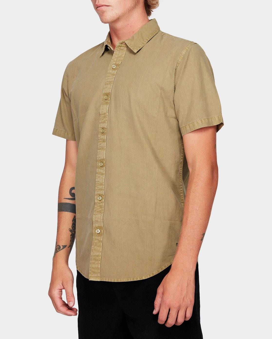 RVCA Crushed Short Sleeve Shirt Dusty yellow