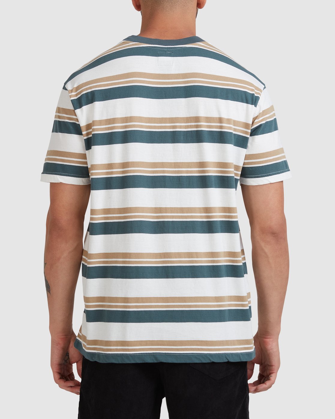 RVCA CURTIS STRIPE II SHORT SLEEVE TEE Natural