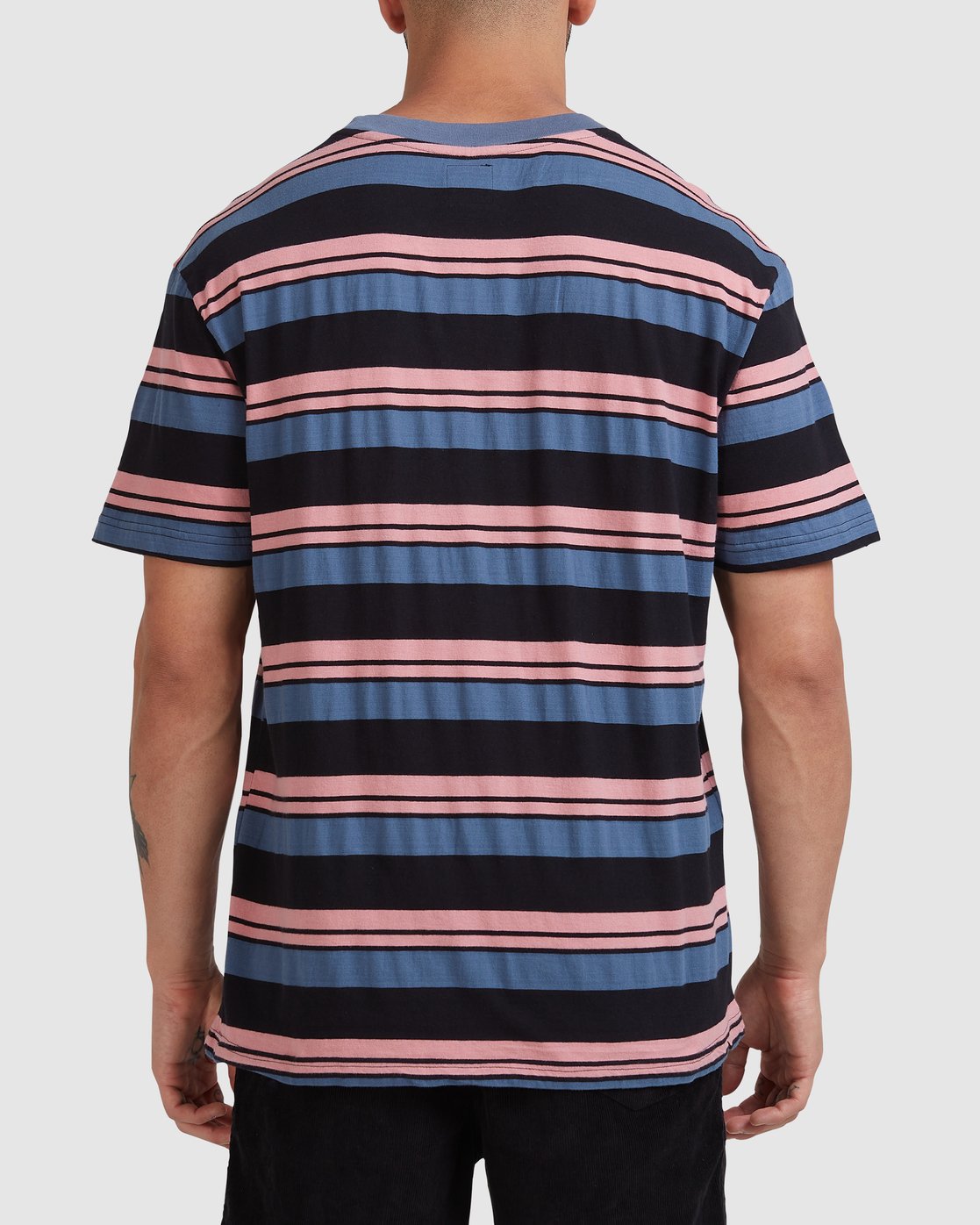 RVCA CURTIS STRIPE II SHORT SLEEVE TEE Pirate black