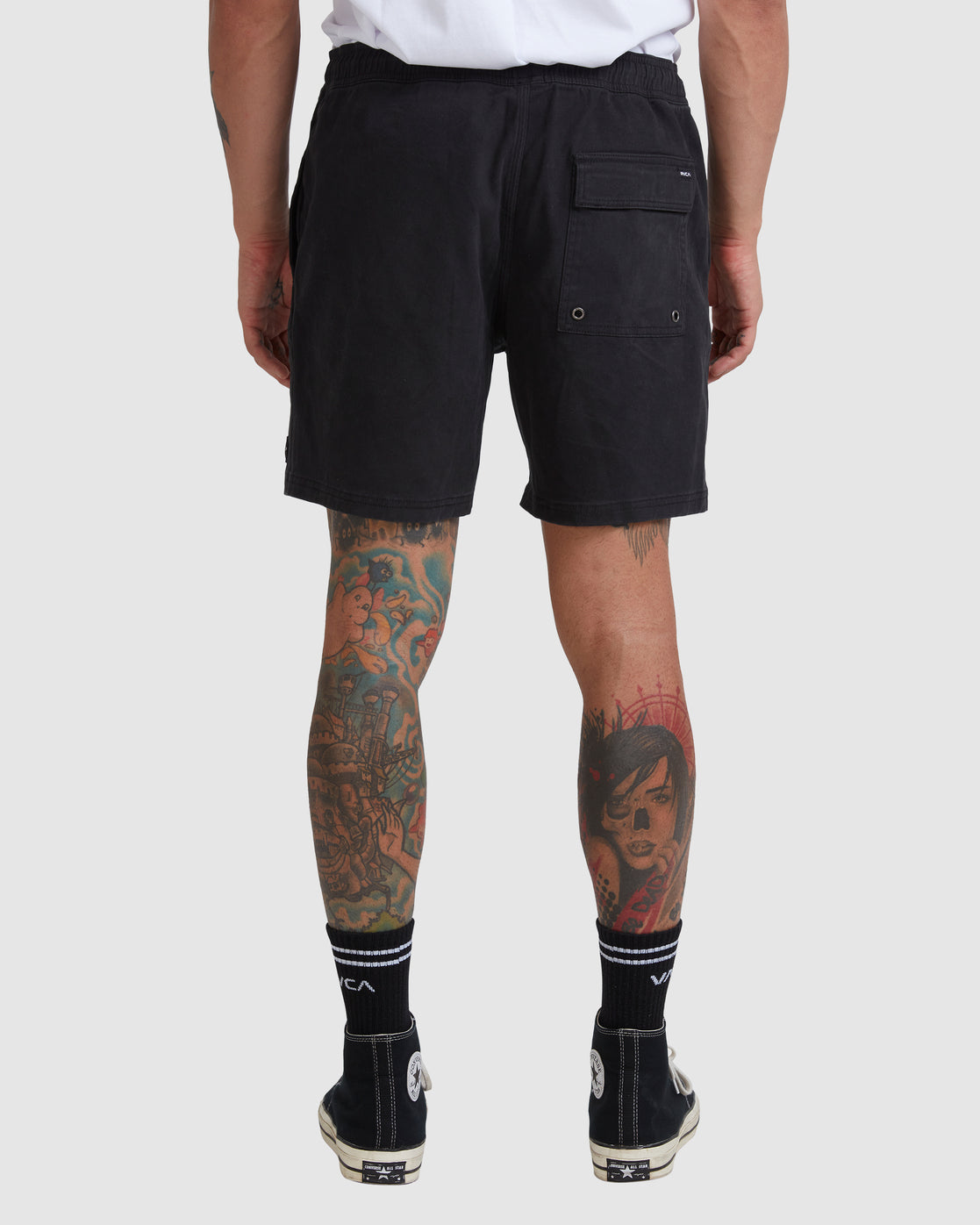 RVCA Escape Elastic Walkshorts 17&rdquo; BLACK