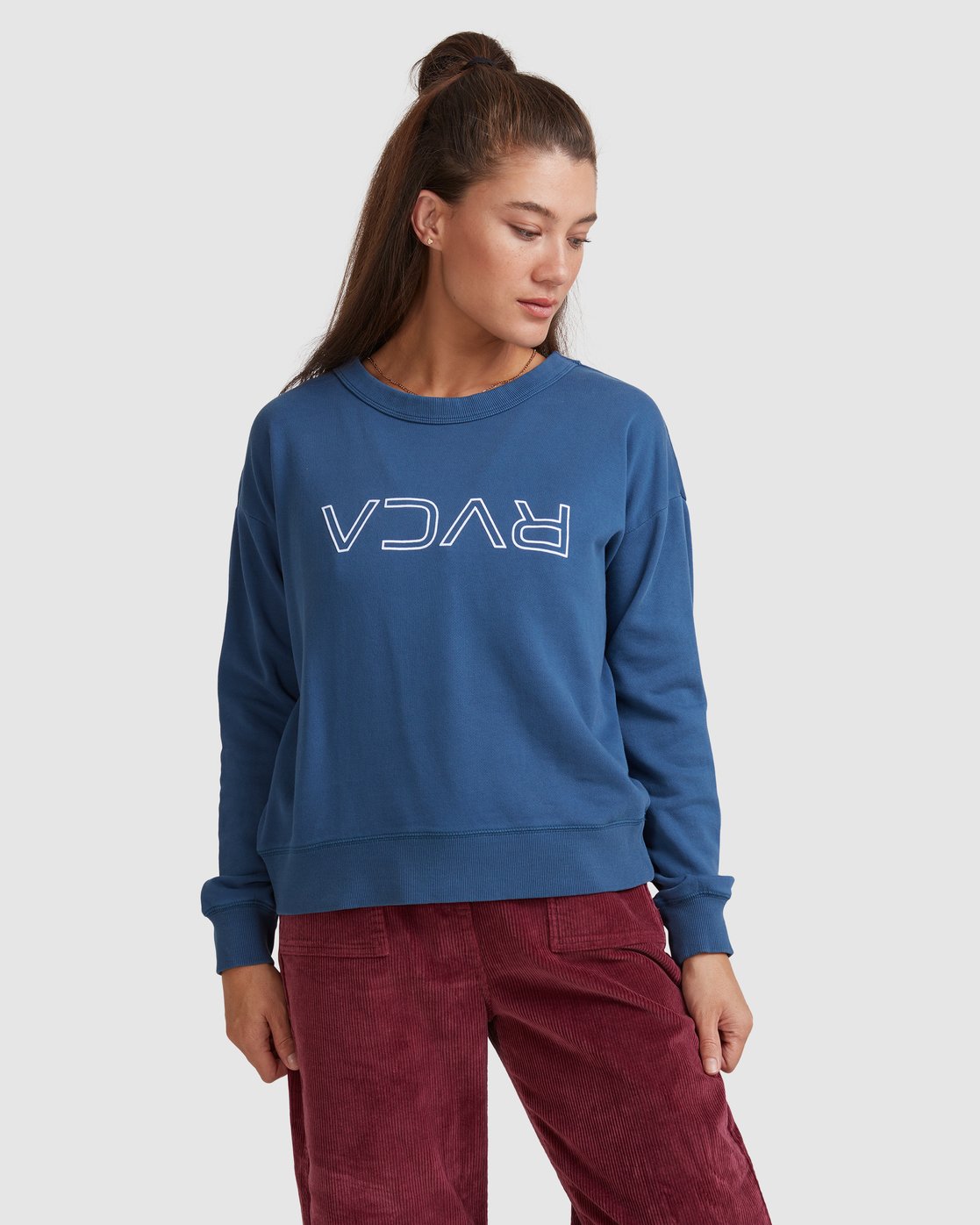 RVCA FLIP N FLOCK CREW Denim blue