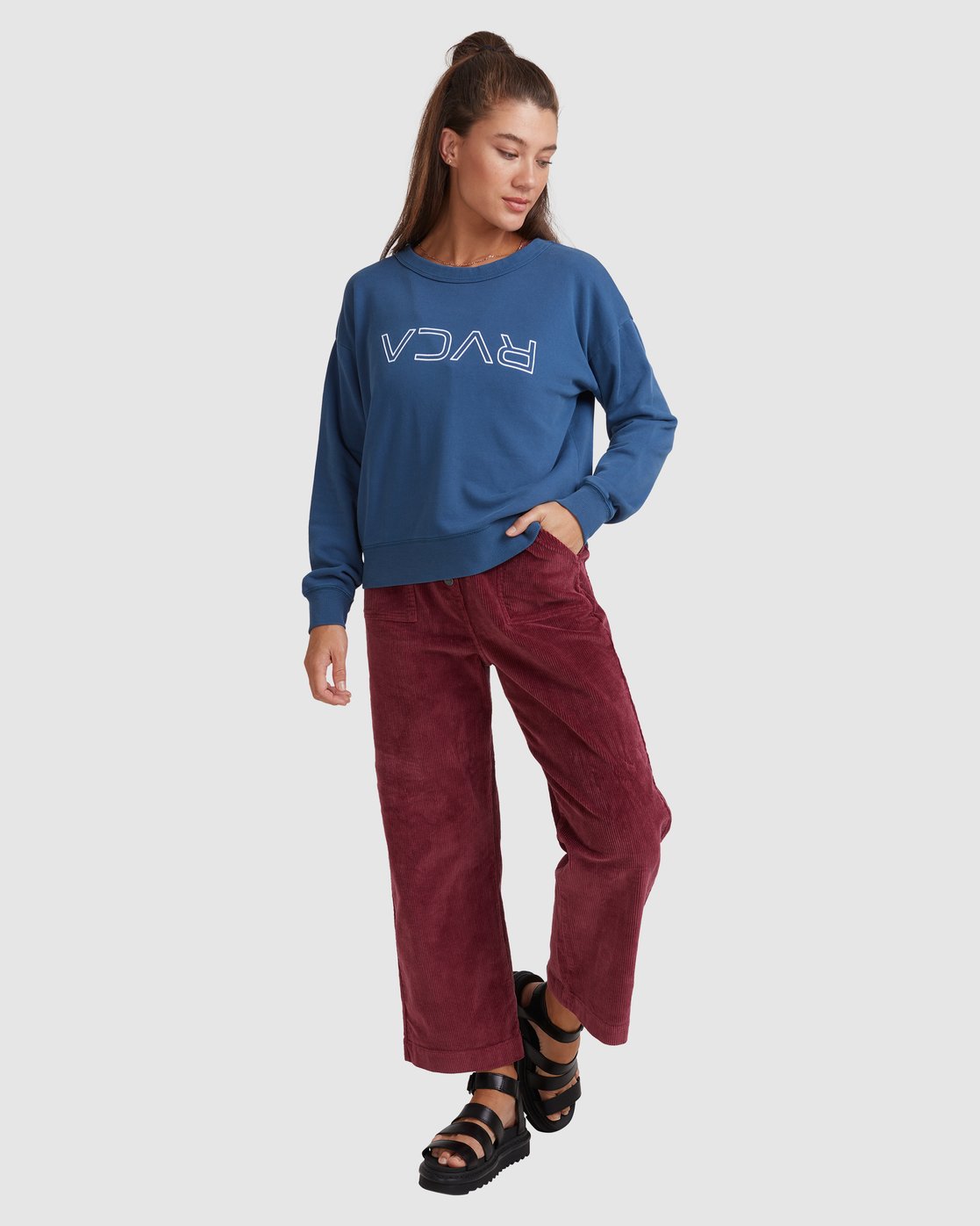 RVCA FLIP N FLOCK CREW Denim blue