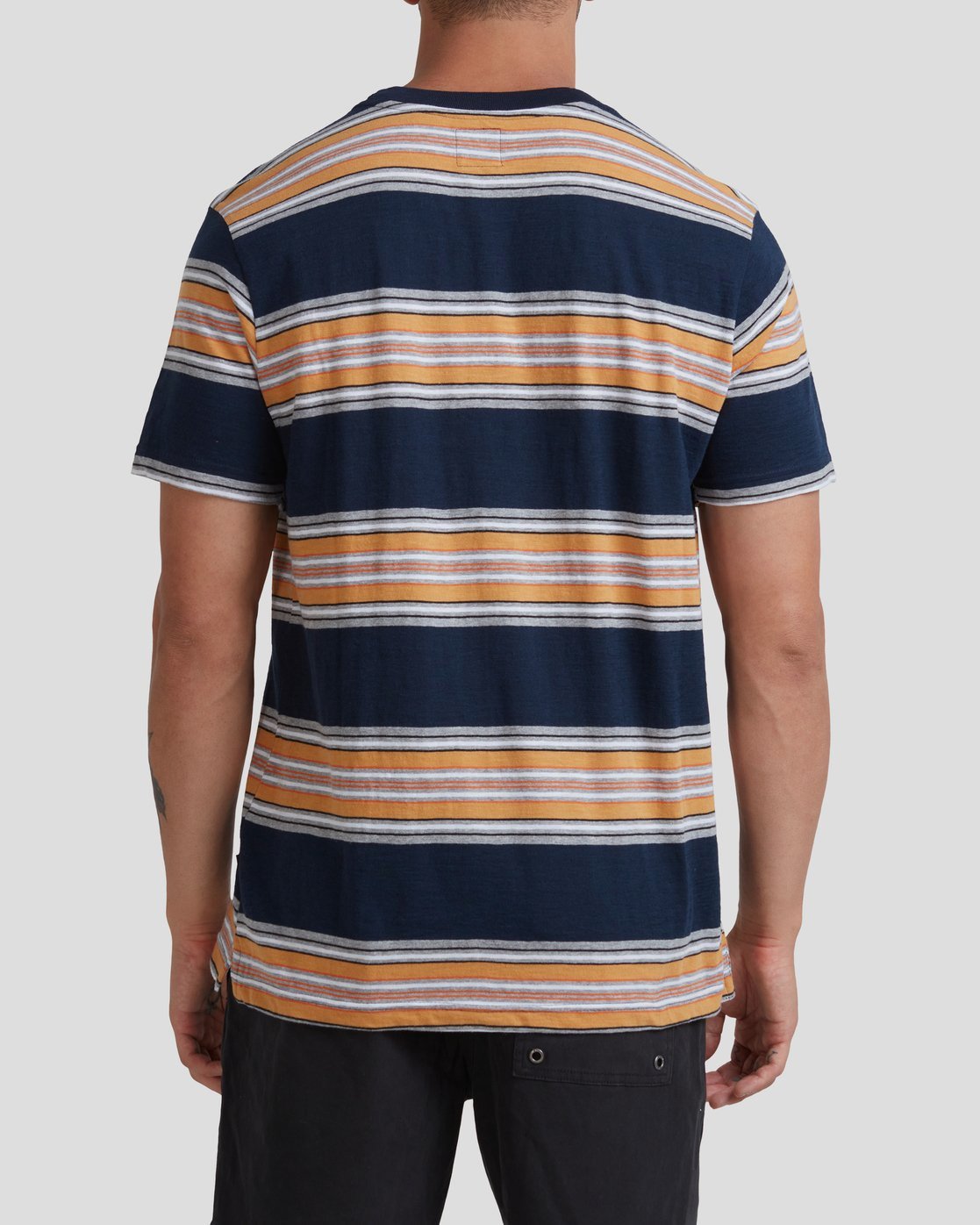 RVCA FRAGMENT STRIPE SHORT SLEEVE TEE NAVY MARINE