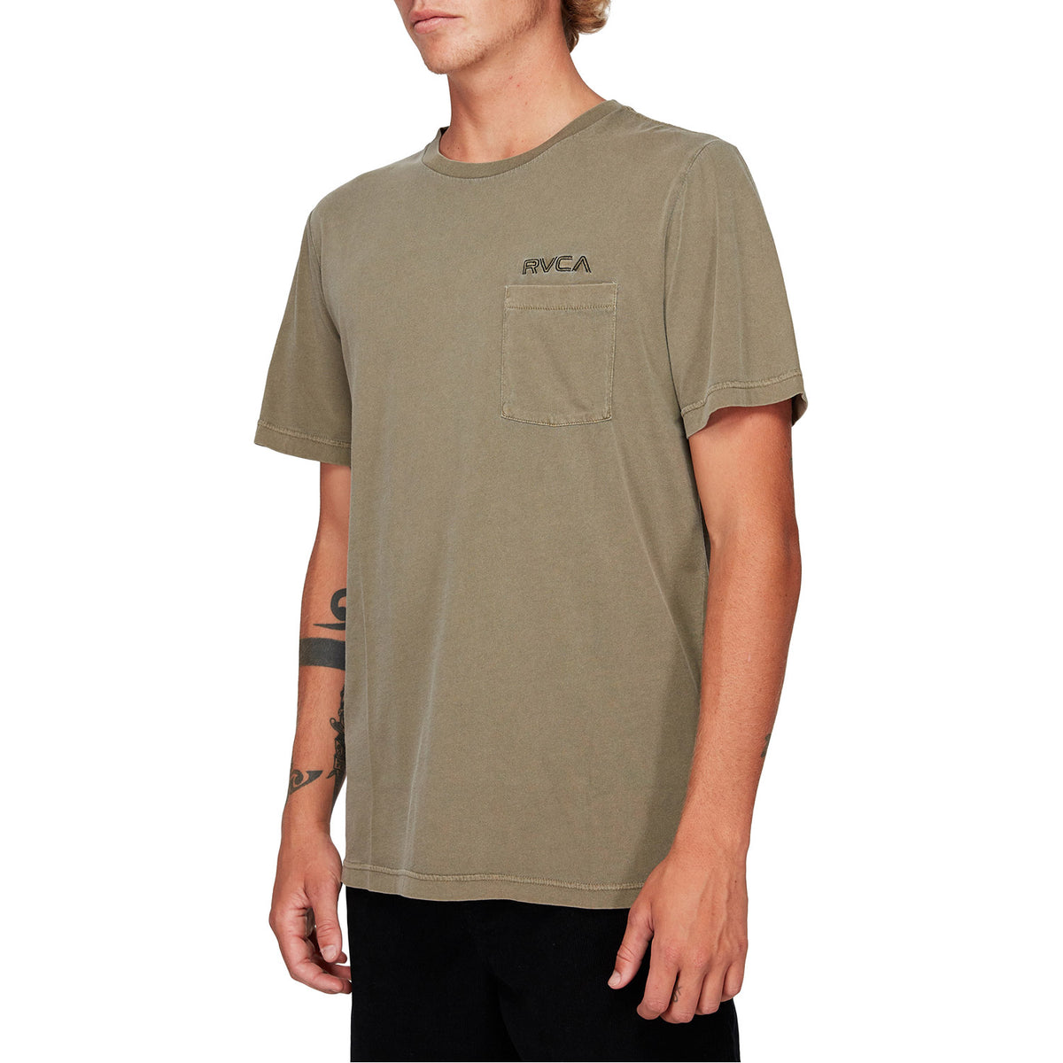 RVCA Keyliner Pocket Short Sleeve Tee Cadet Green