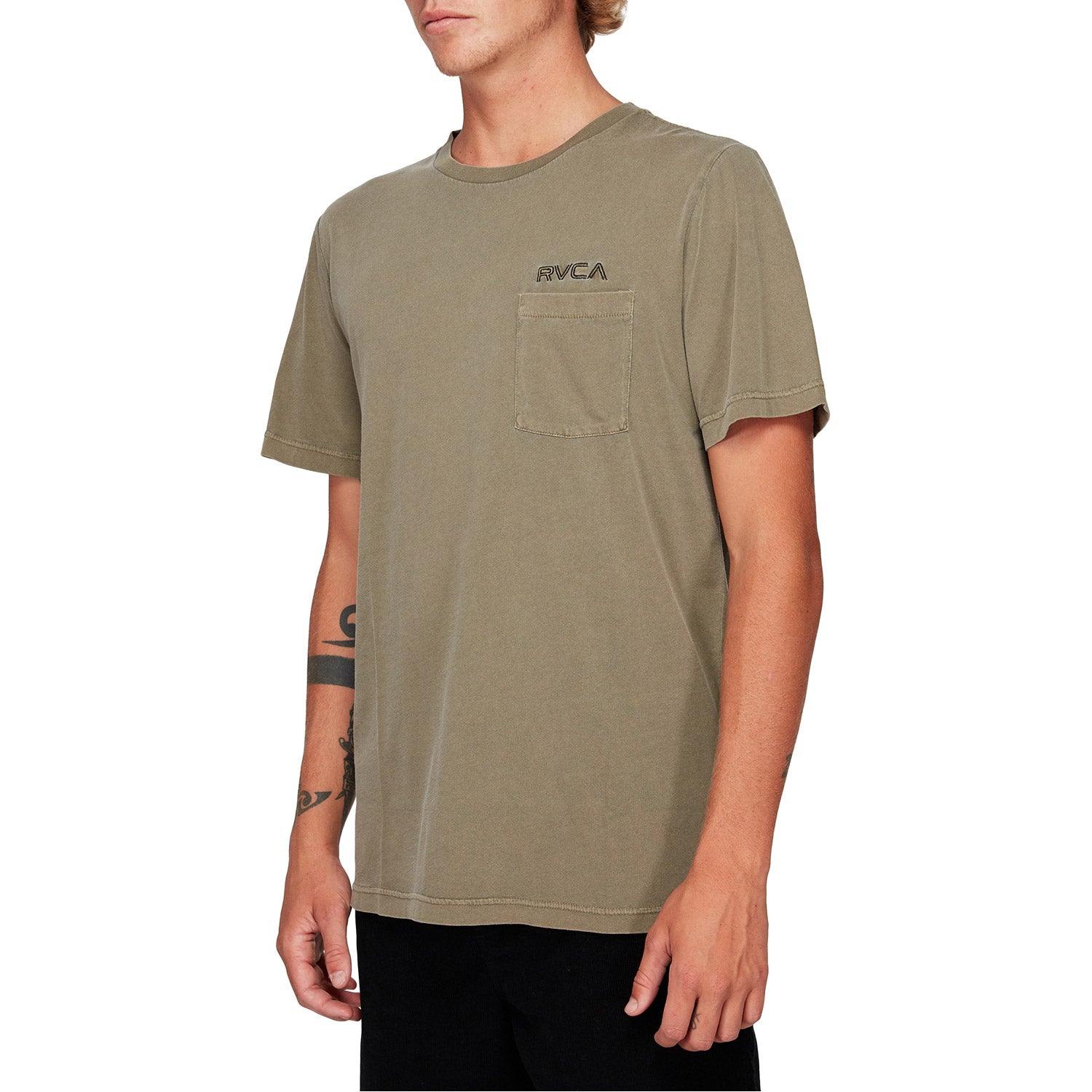 RVCA Keyliner Pocket Short Sleeve Tee Cadet Green