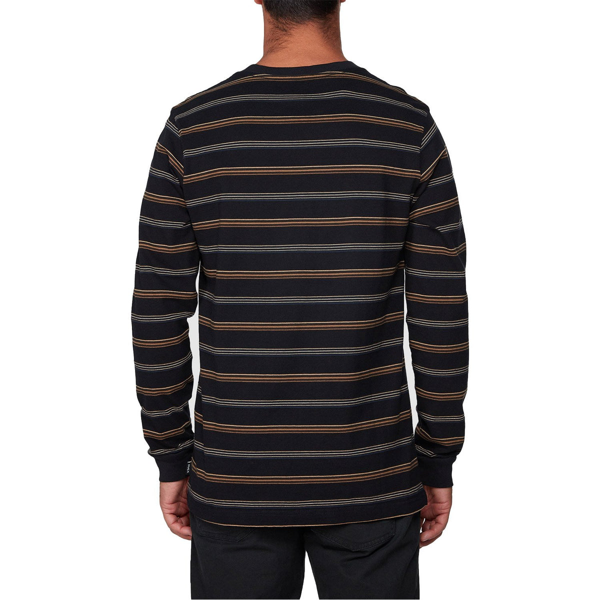 Rvca Merc Stripe Long Sleeve Tee Black 