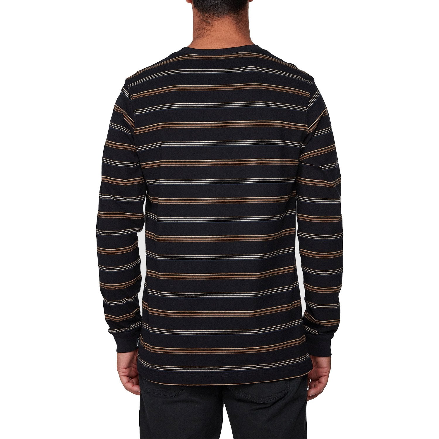 Rvca Merc Stripe Long Sleeve Tee Black 