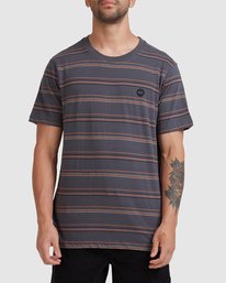 Rvca Otis Stripe Short Sleeve Tee Pirate black