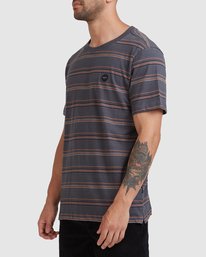 Rvca Otis Stripe Short Sleeve Tee Pirate black