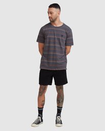 Rvca Otis Stripe Short Sleeve Tee Pirate black