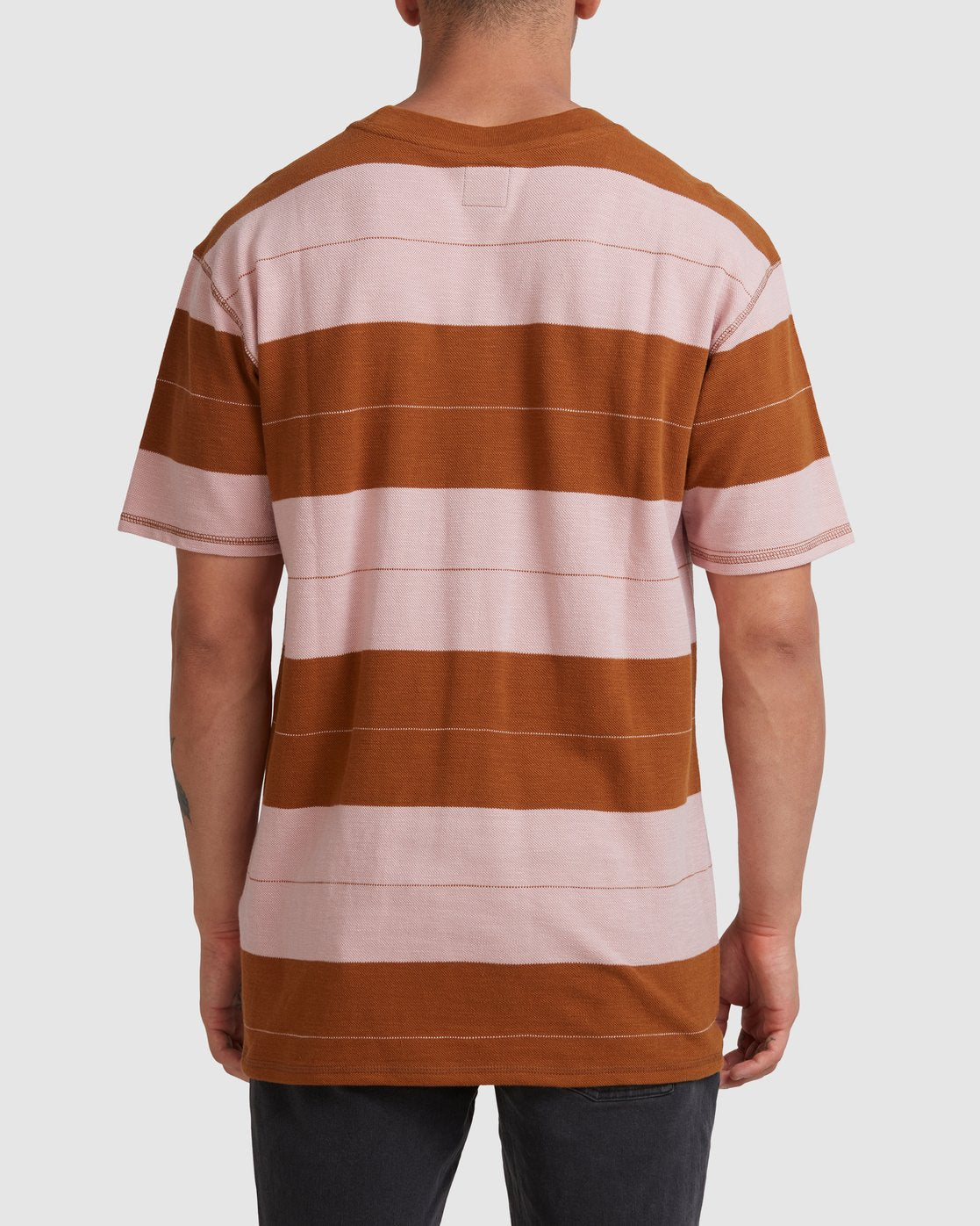 RVCA Peace March Stripe Short Sleeve Tee Camel