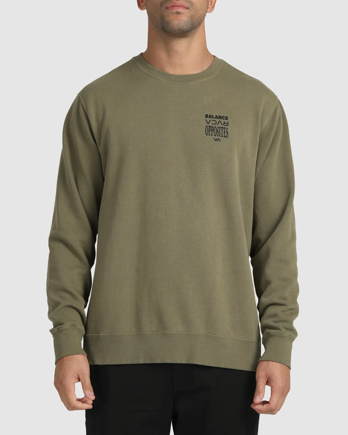 RVCA Prize Fight Crewneck Sweatshirt DARK OLIVE