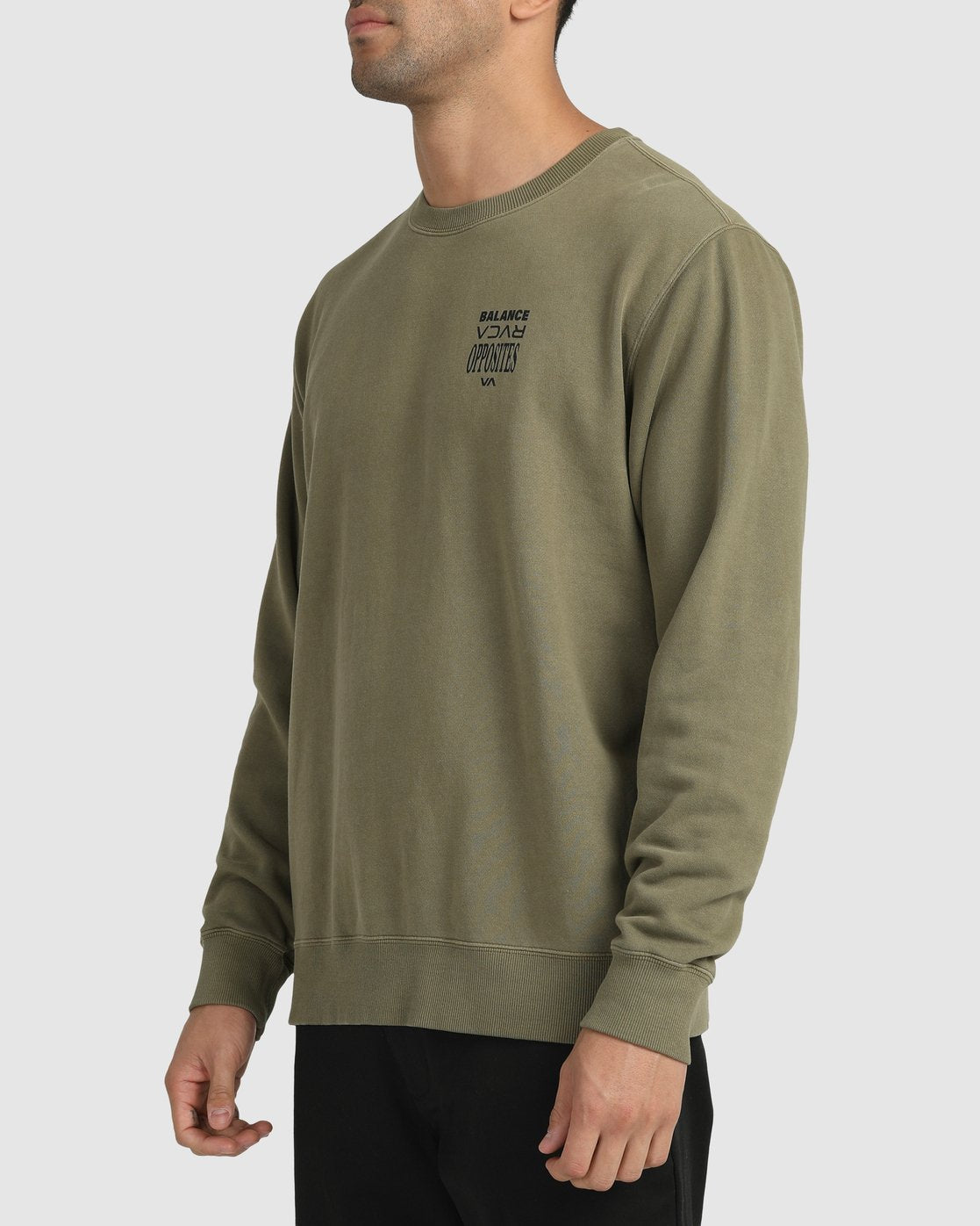 RVCA Prize Fight Crewneck Sweatshirt DARK OLIVE