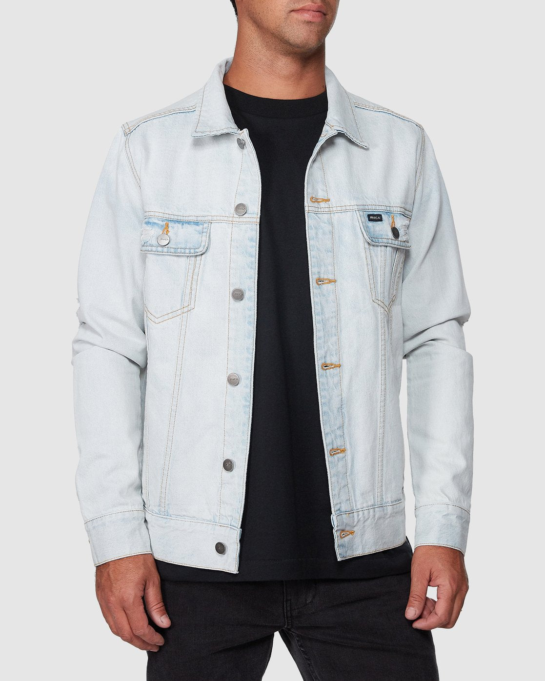RVCA RVCA DISTRESSED DENIM JACKET Bleachout