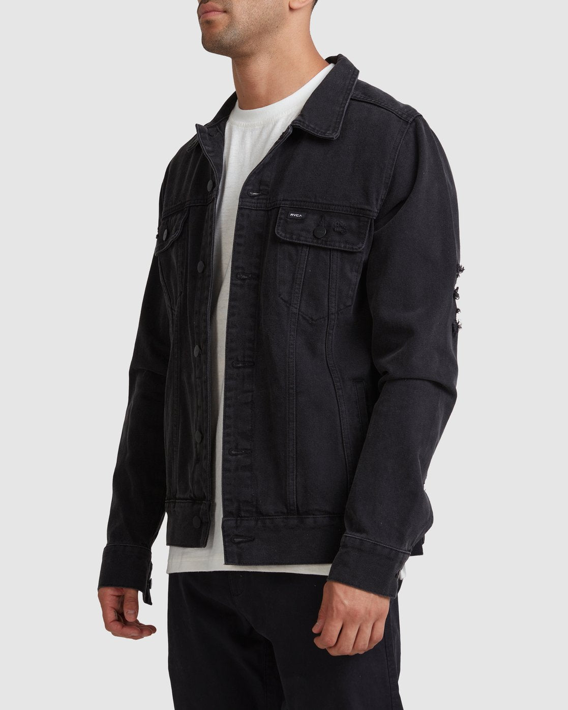 RVCA RVCA DISTRESSED DENIM JACKET Vintage black