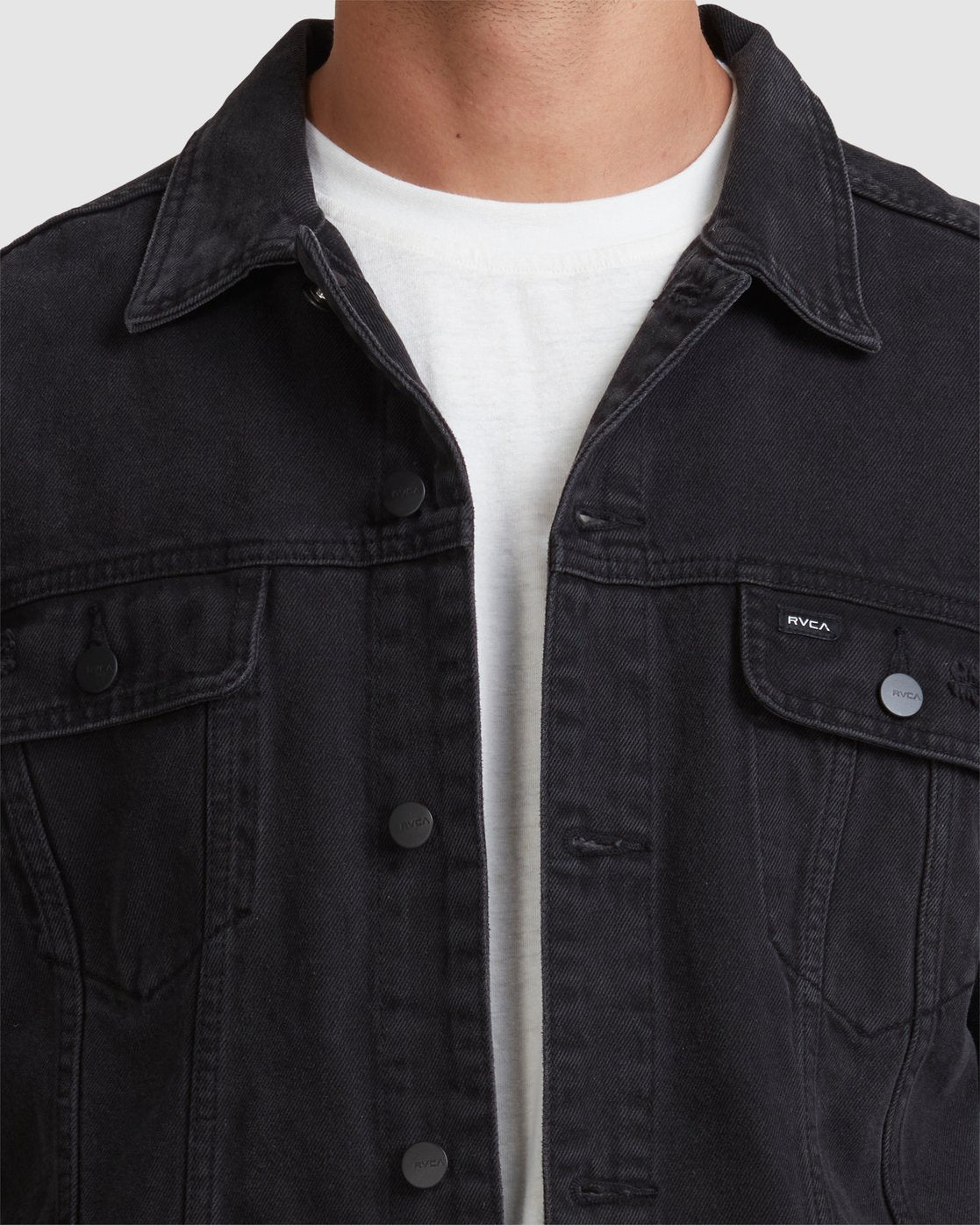 RVCA RVCA DISTRESSED DENIM JACKET Vintage black