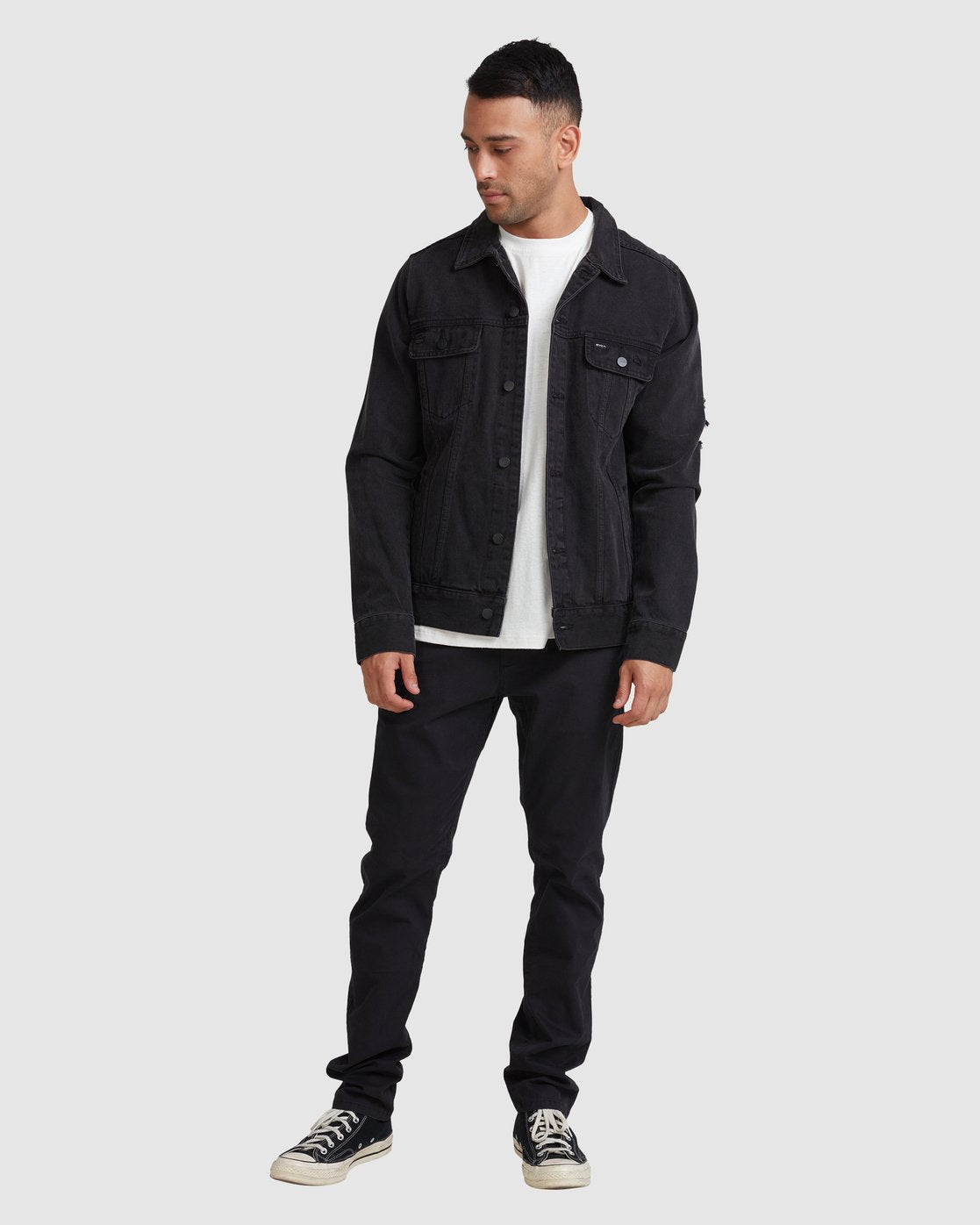 RVCA RVCA DISTRESSED DENIM JACKET Vintage black