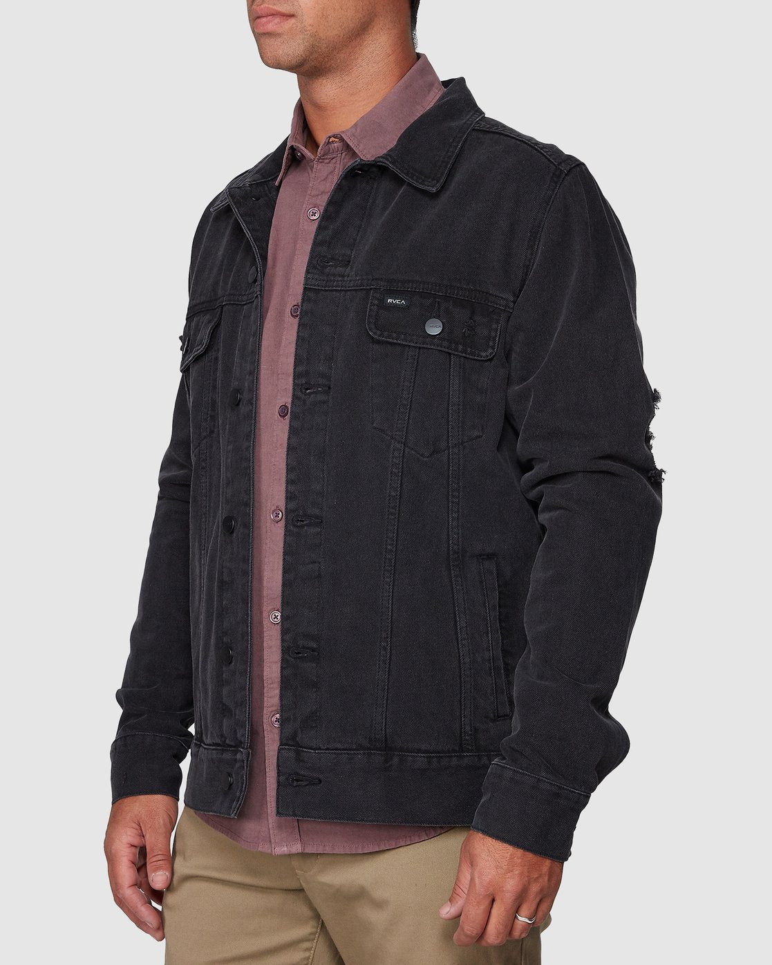 RVCA RVCA DISTRESSED DENIM JACKET Vintage black