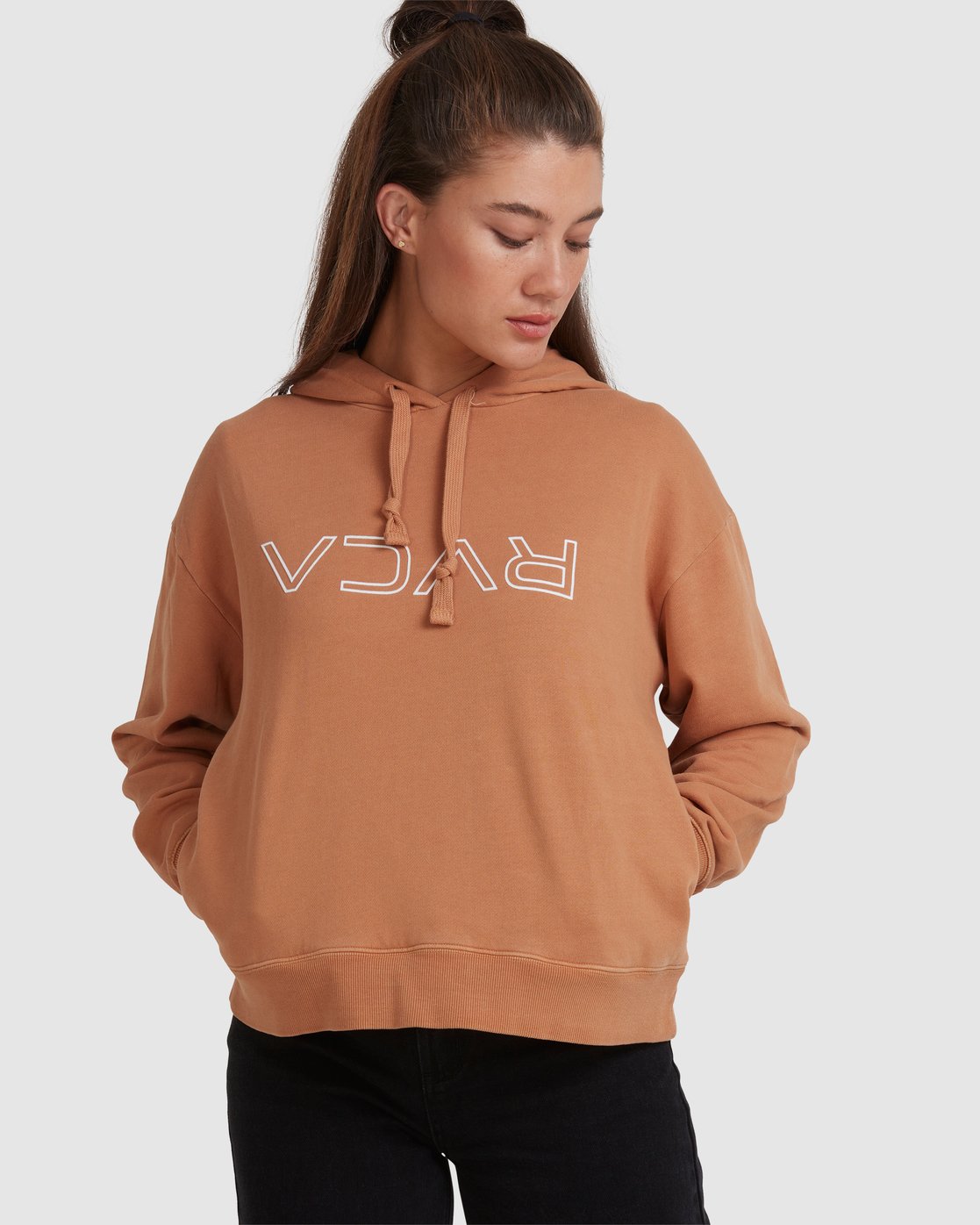 RVCA RVCA FLIPPED PIGMENT HOODIE Camel