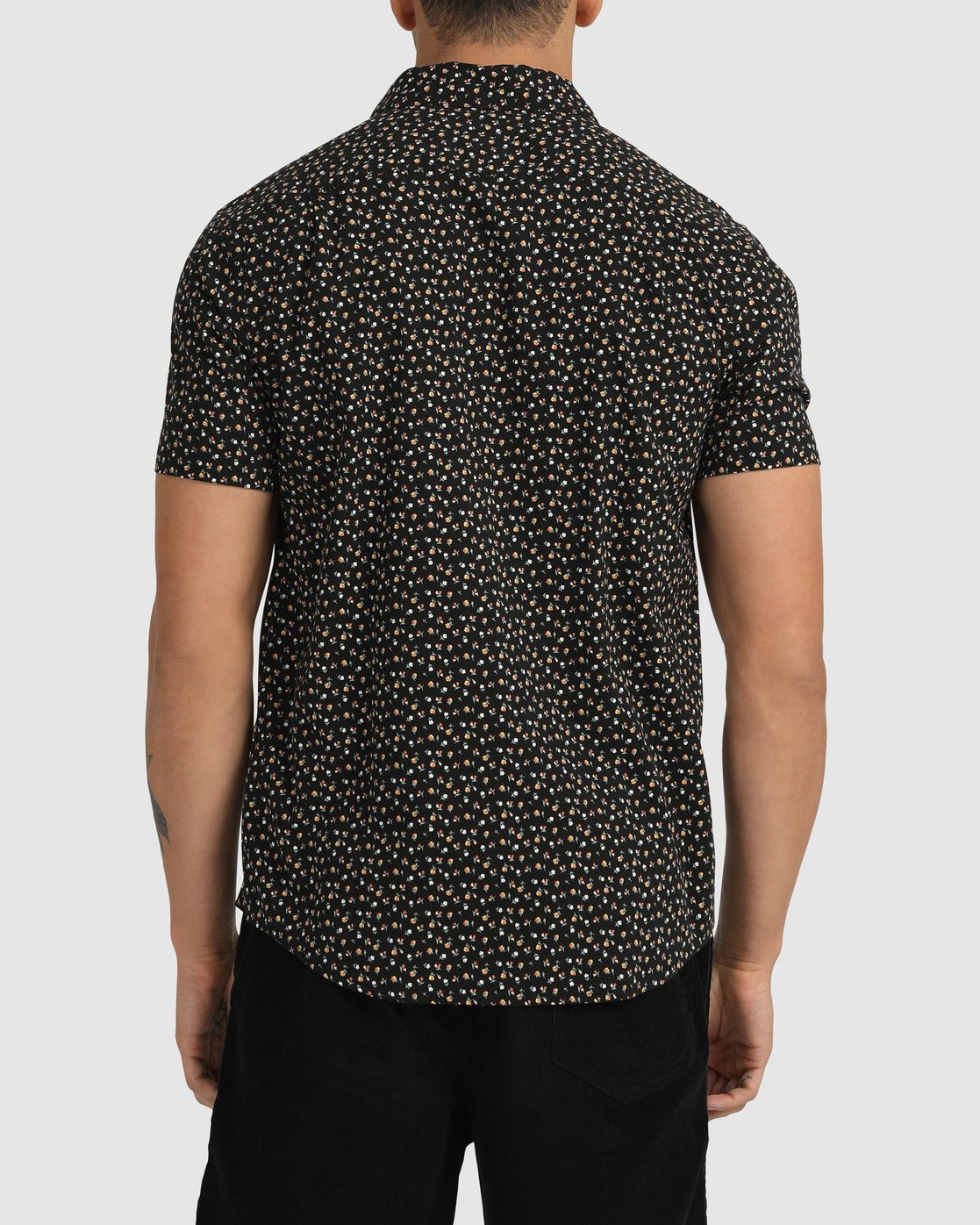 RVCA Sundowner Floral Short Sleeve Shirt BLACK
