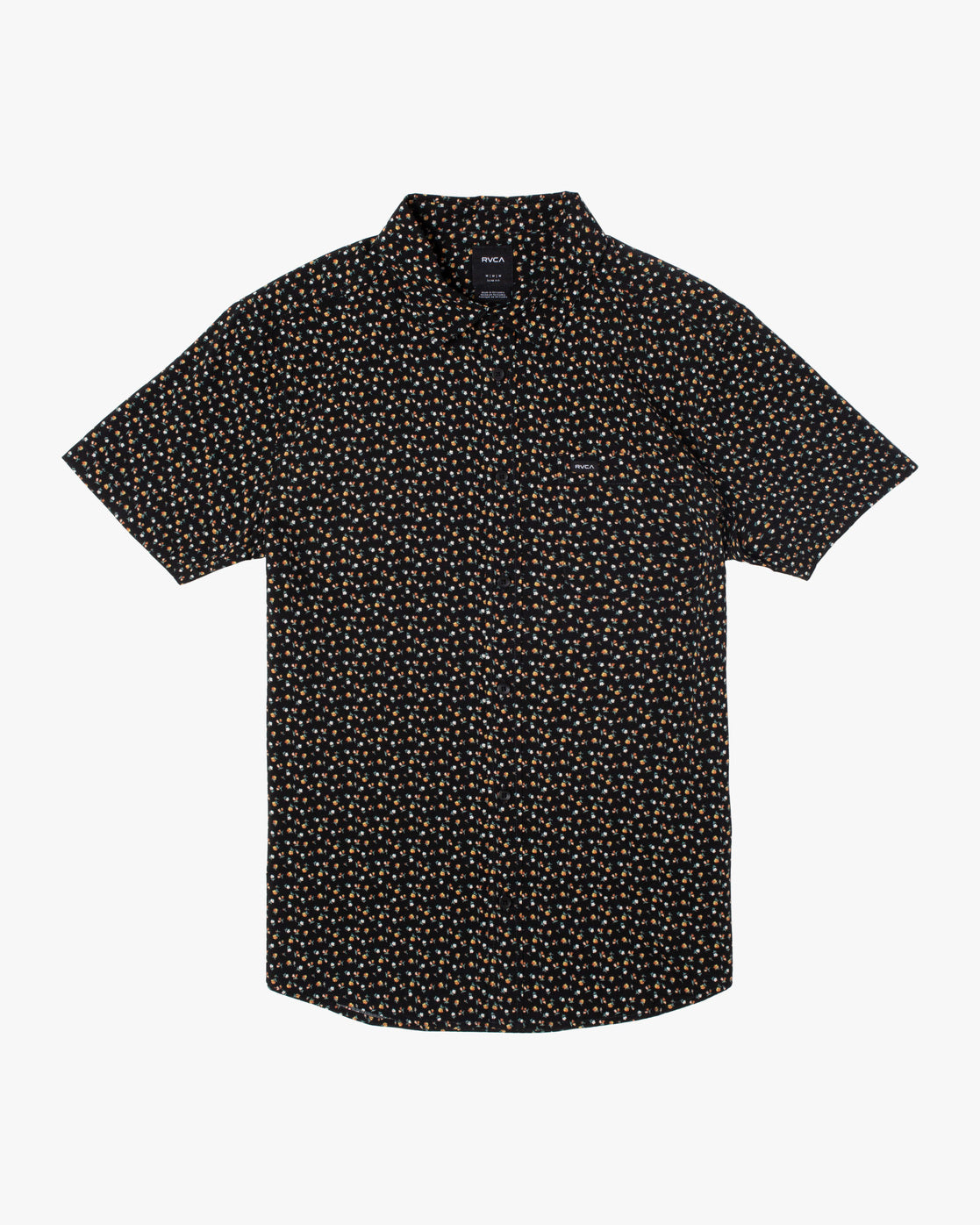 RVCA Sundowner Floral Short Sleeve Shirt BLACK