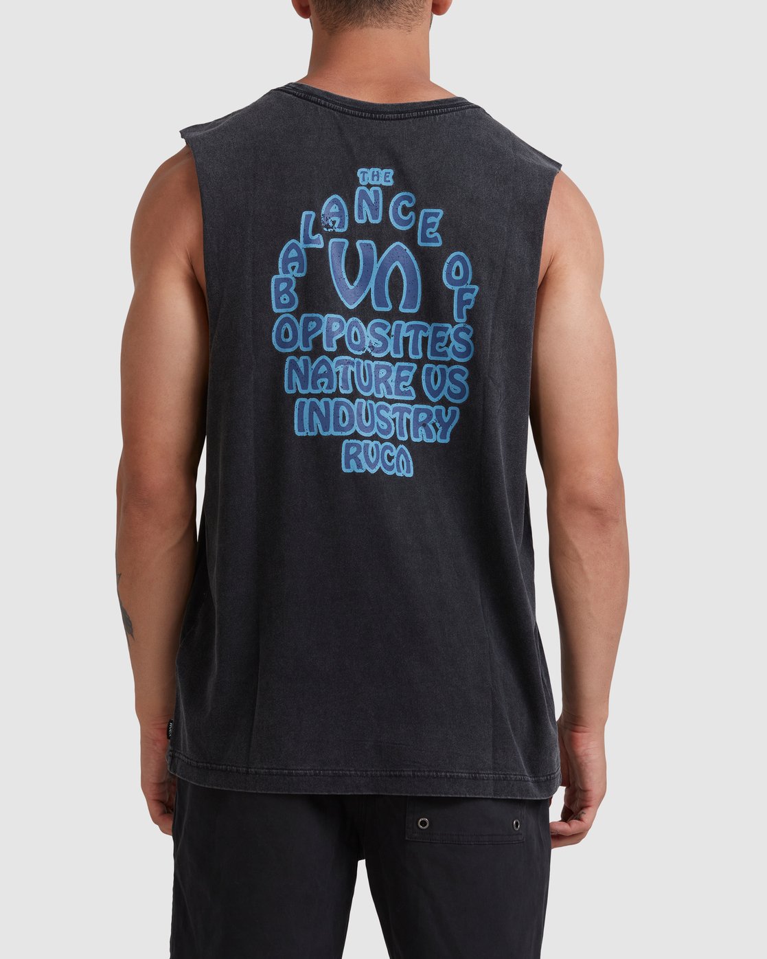 RVCA TEMPLE MUSCLE Washed black