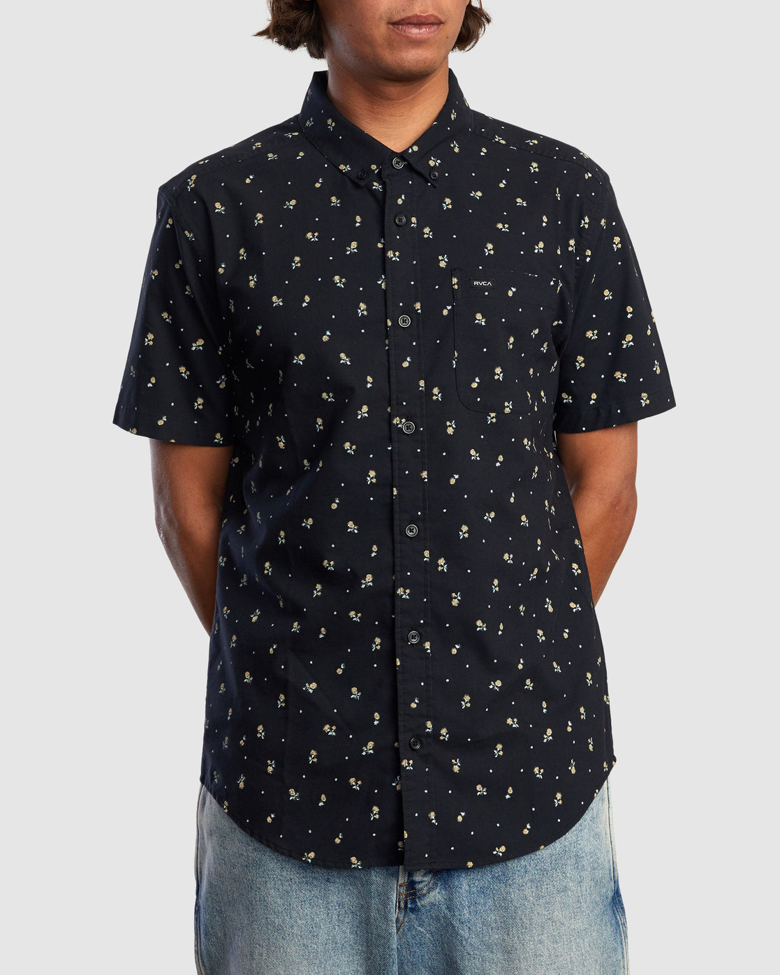 RVCA That'll Do Slim Fit Short Sleeve Shirt RVCA BLACK