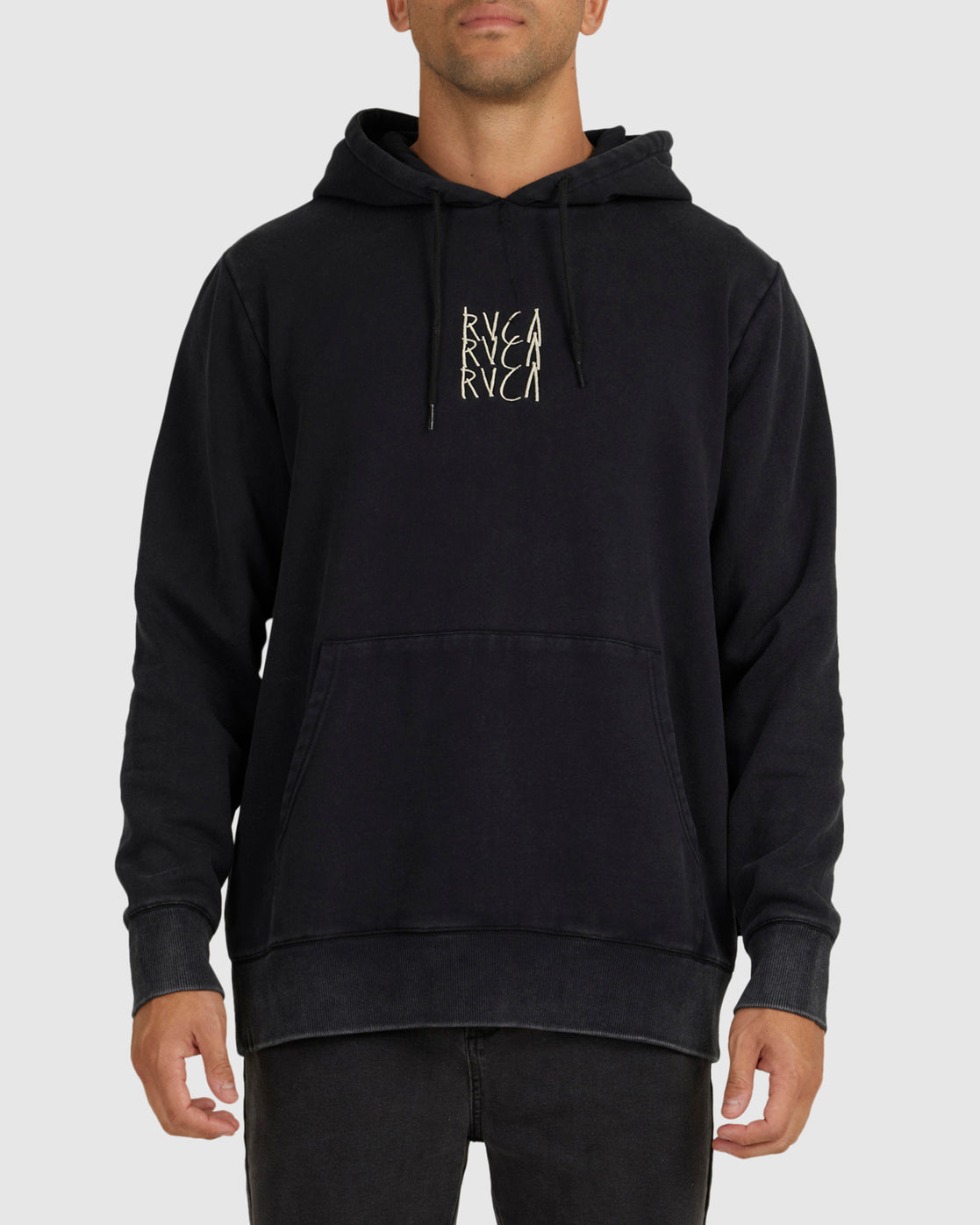 RVCA TRIPLE DECKER HOODIE BLACK