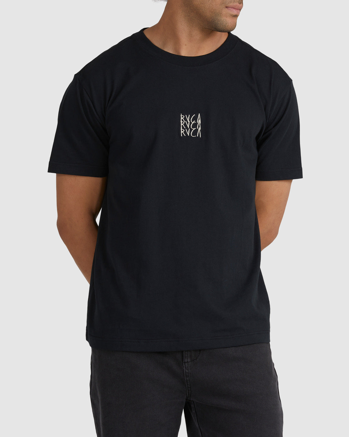 RVCA TRIPLE DECKER SS TEE BLACK