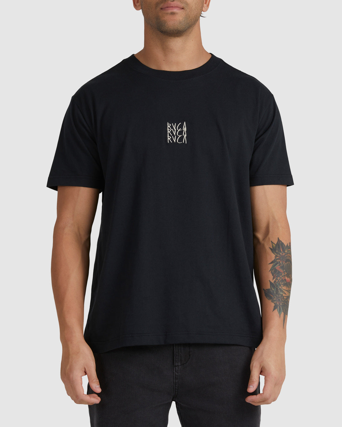 RVCA TRIPLE DECKER SS TEE BLACK