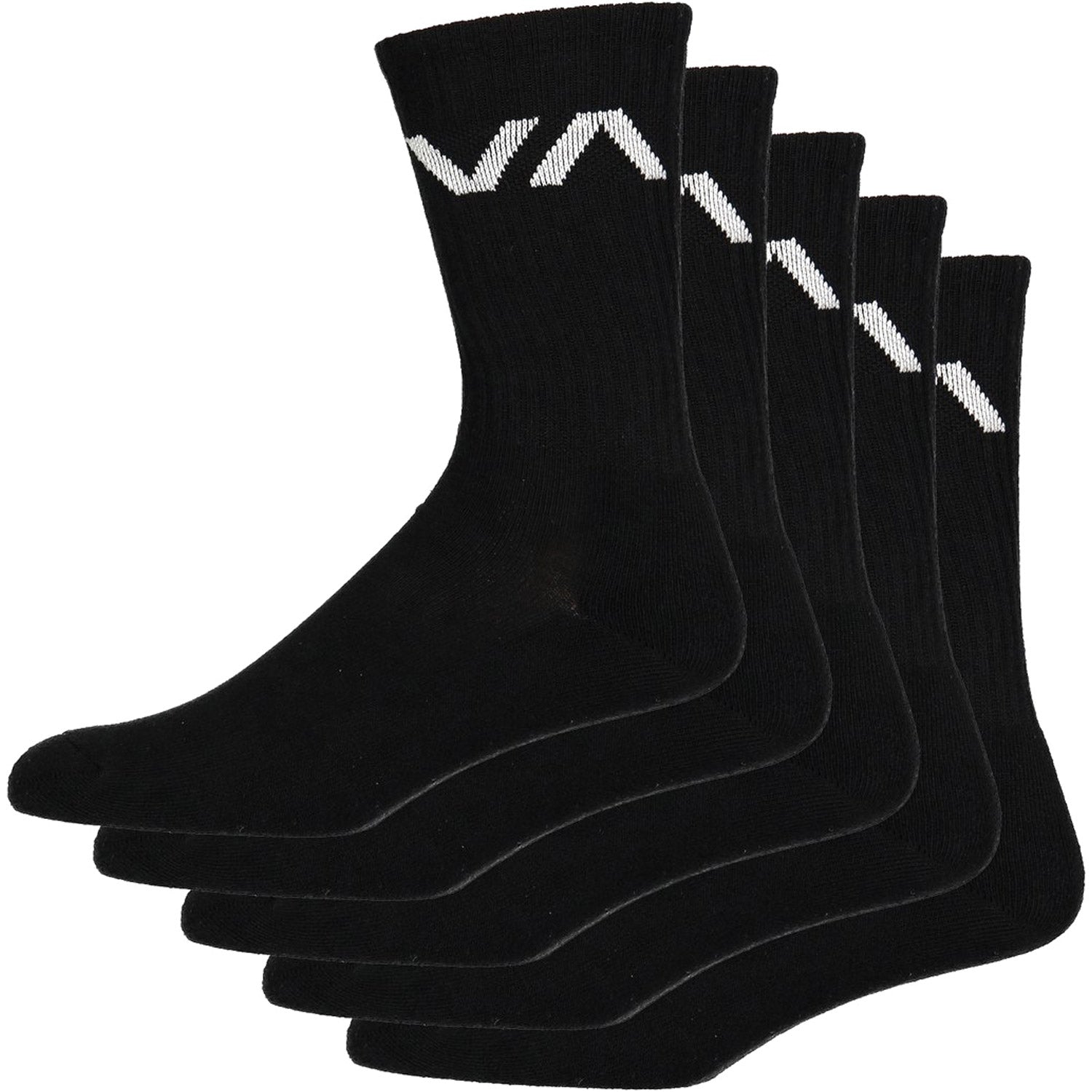 RVCA VA Sport 5 Pack Crew Sock Black