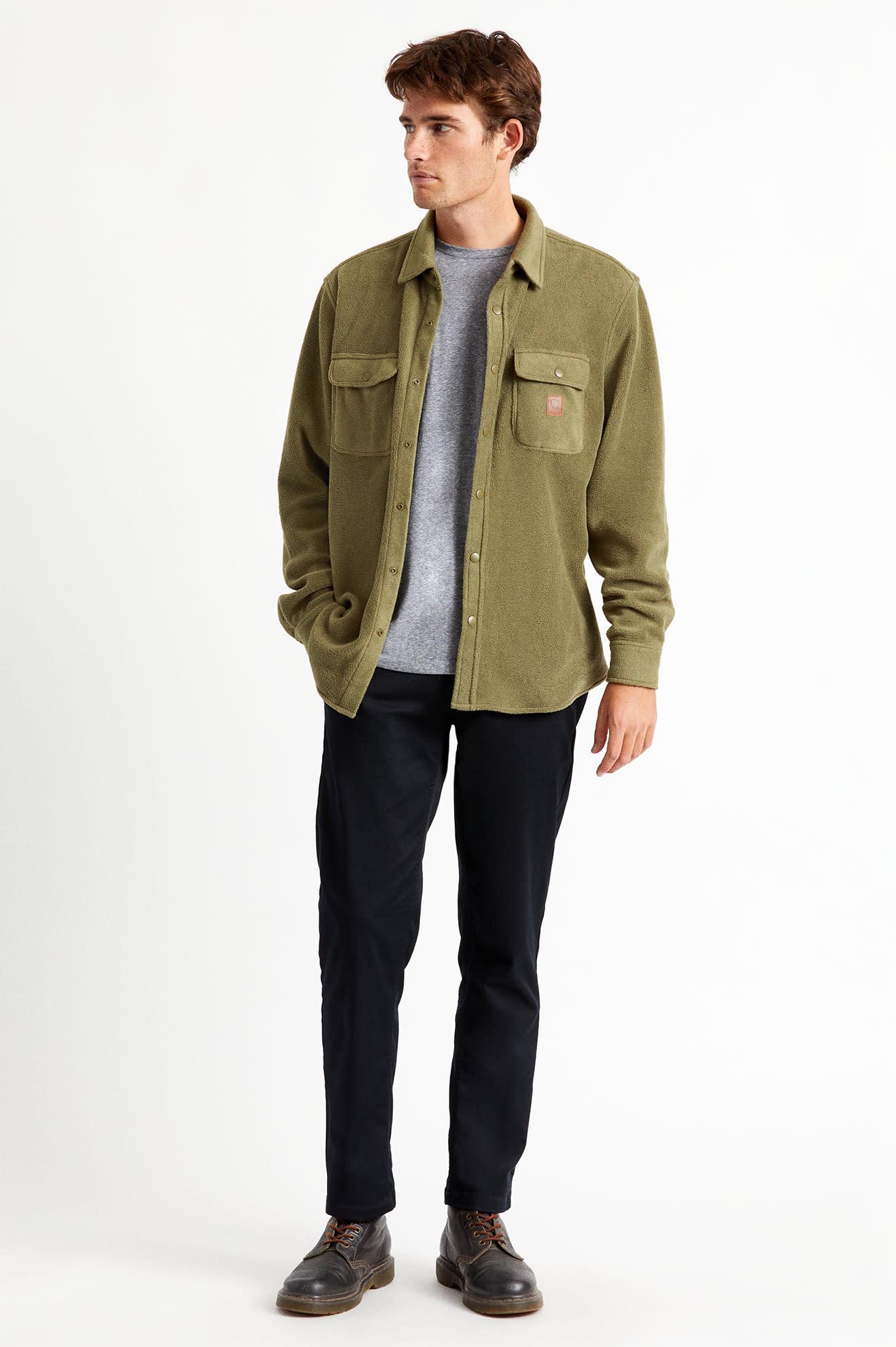 Brixton Bowery L/S Fleece Military olive